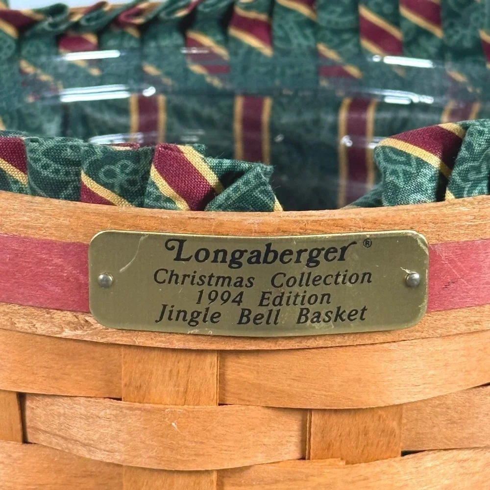 Longaberger 1994 Christmas Collection Jingle Bell Basket Liner Protector SLJ